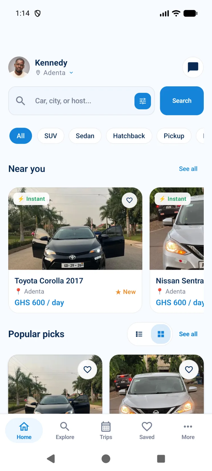 Hayame nearby cars on Android